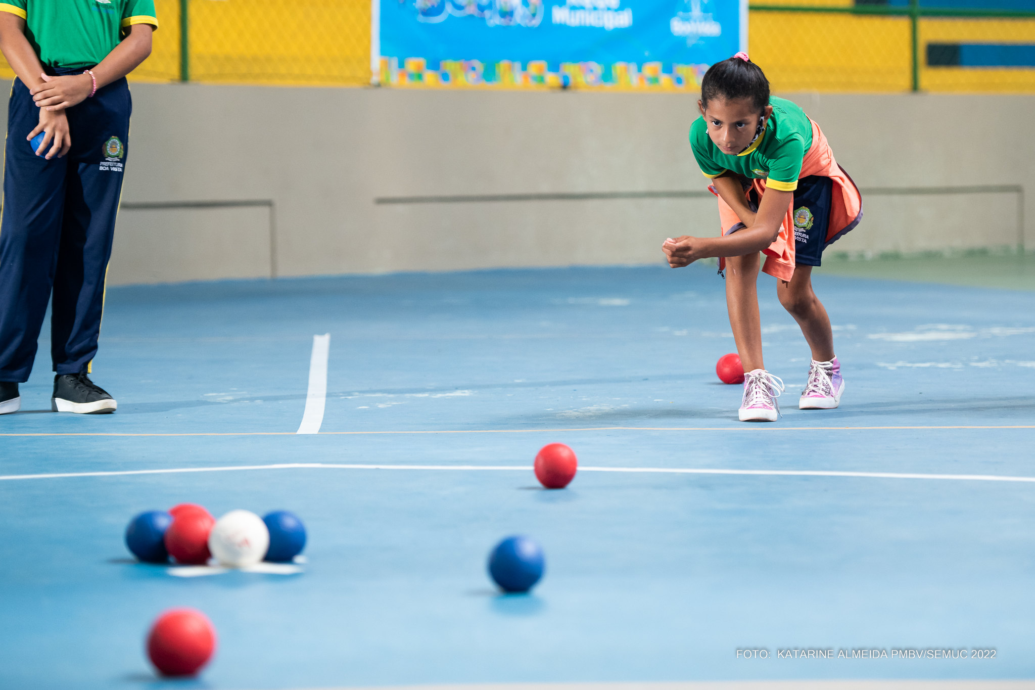 Bocha adaptada é uma das atrações dos Jogos escolares municipais de Boa Vista