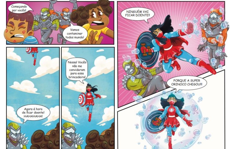 Super-heroína de história em quadrinhos ensina hábitos de higiene para crianças em Roraima
