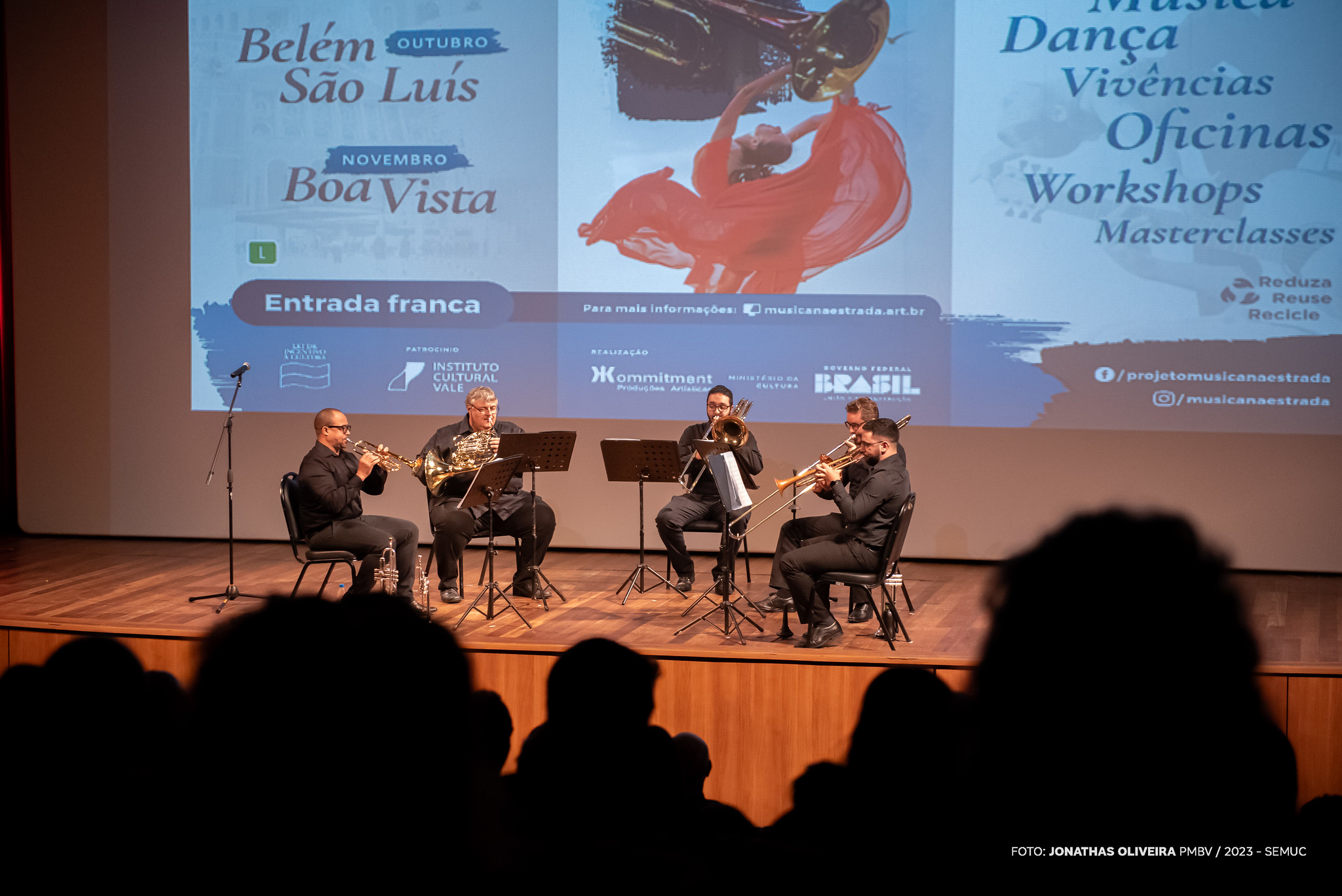 Quinteto de Metais da Amazônia ministra concertos e masterclasses em Boa Vista