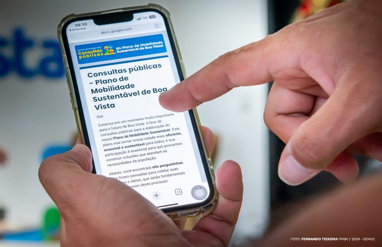 População pode participar do Plano de Mobilidade de Boa Vista por meio de formulário online até dia 31