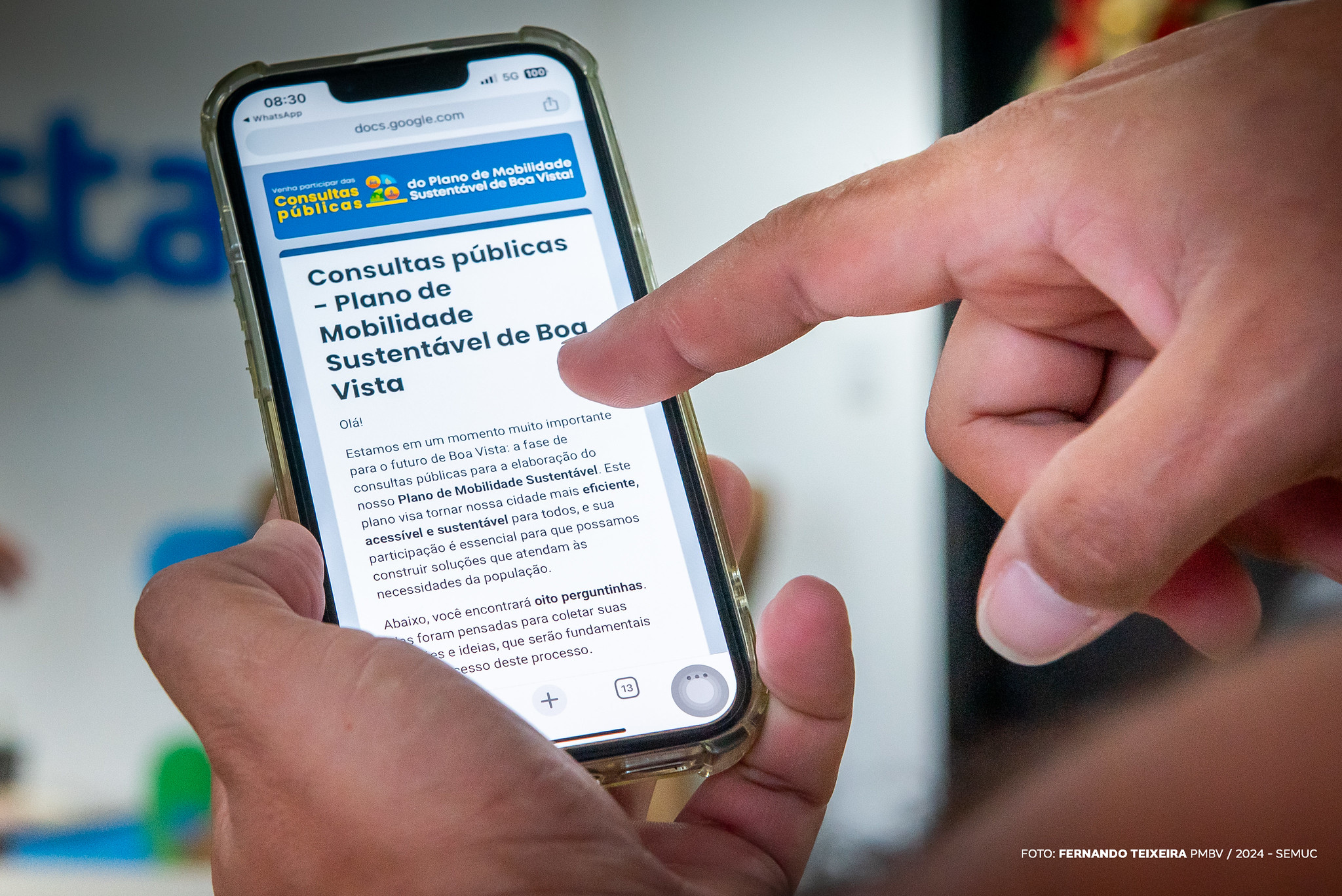População pode participar do Plano de Mobilidade de Boa Vista por meio de formulário online até dia 31