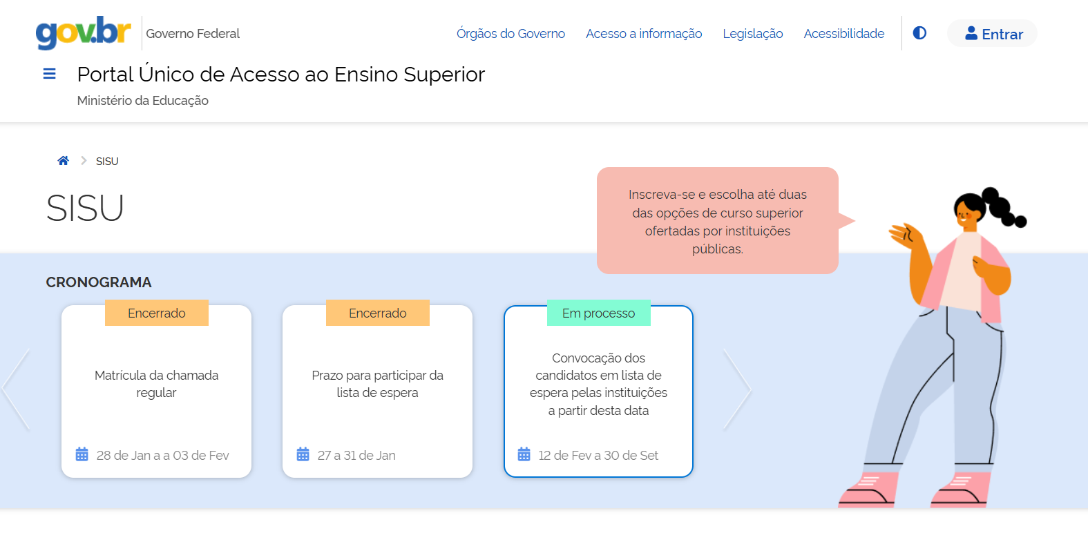Começa a convocação dos aprovados na lista de espera do Sisu 2025