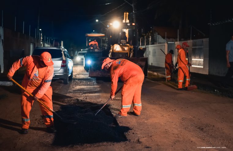 Operação Tapa-Buraco passa a ser realizada também à noite em Boa Vista
