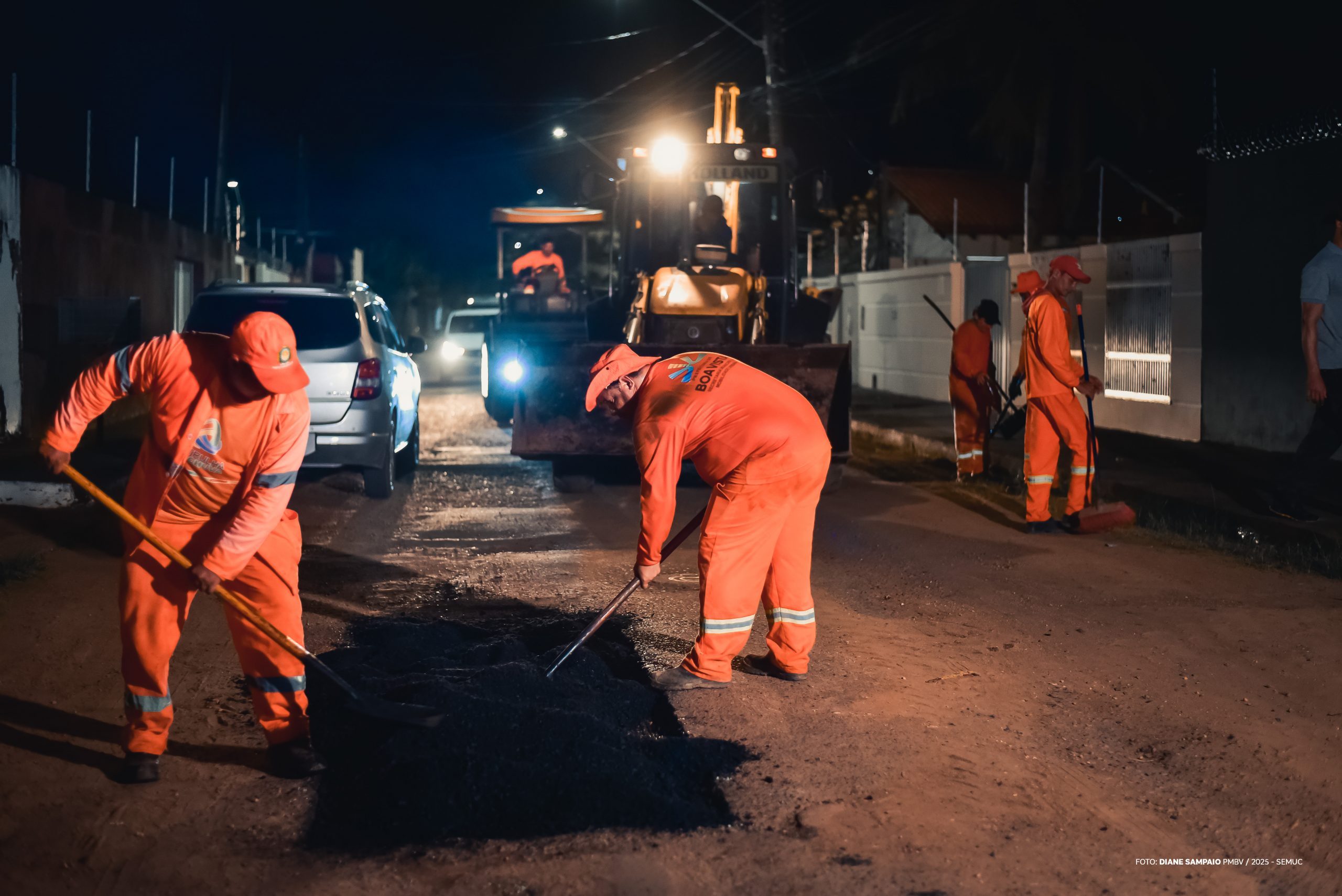 Operação Tapa-Buraco passa a ser realizada também à noite em Boa Vista