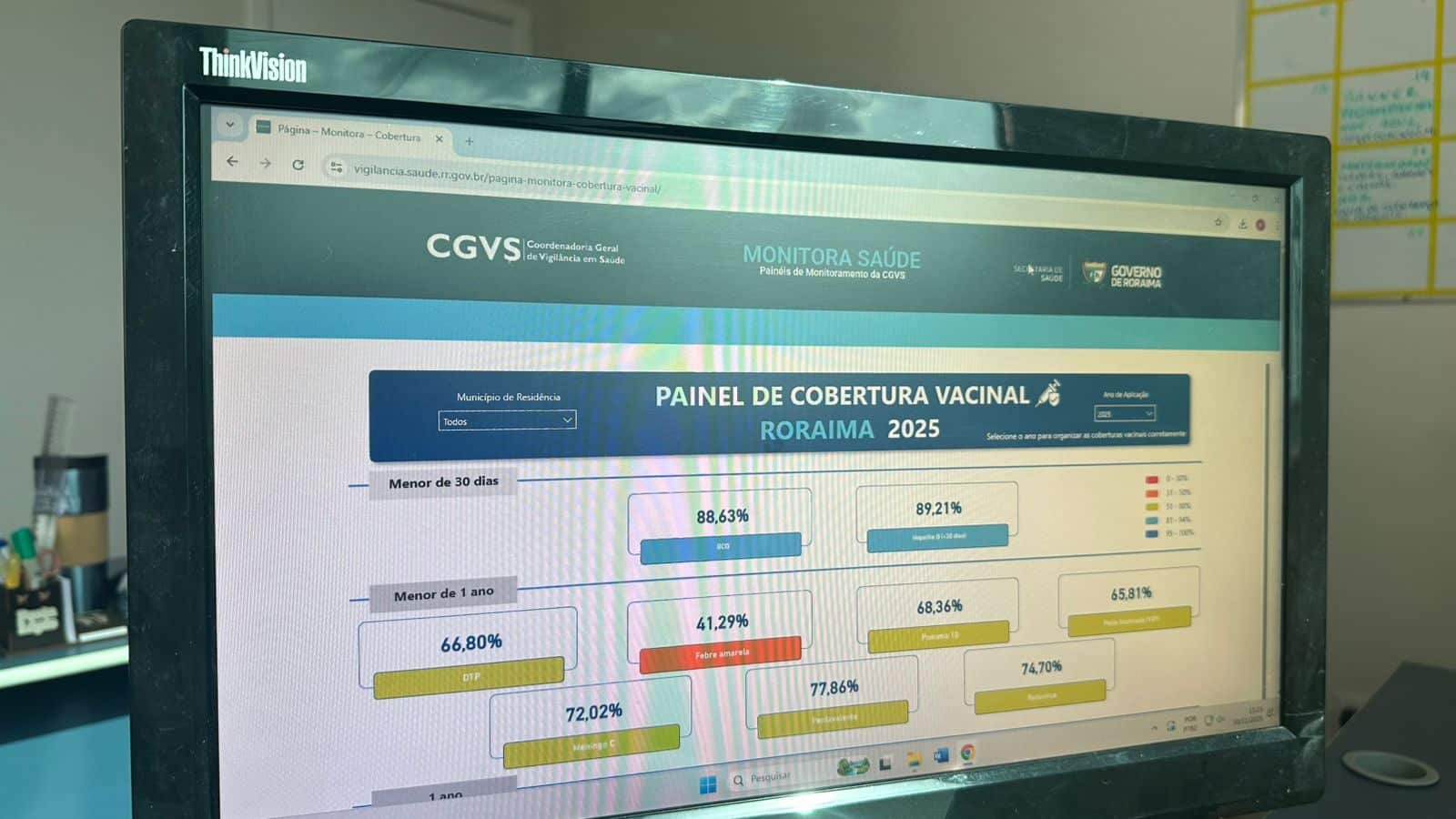 Roraima passa a contar com painel digital de dados atualizados sobre vacinação nos municípios