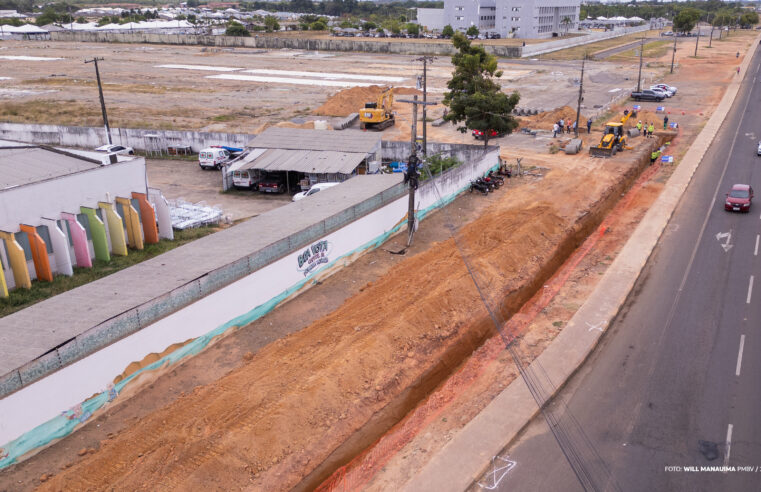 Sistema de drenagem é implantado em trecho próximo ao Hospital da Criança, em Boa Vista