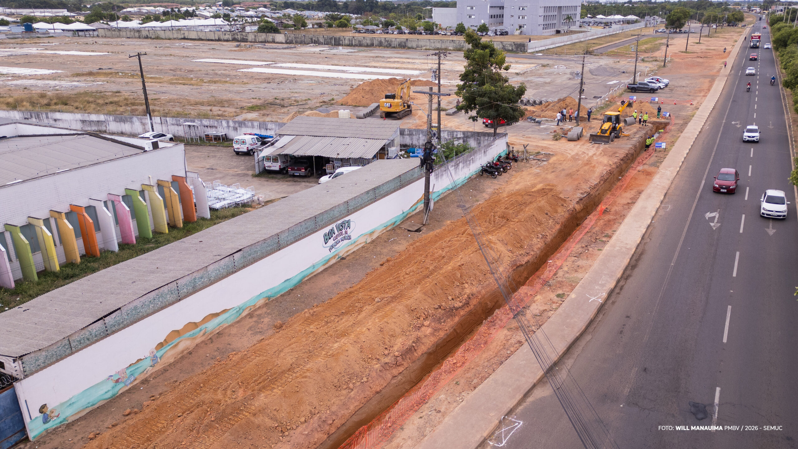 Sistema de drenagem é implantado em trecho próximo ao Hospital da Criança, em Boa Vista