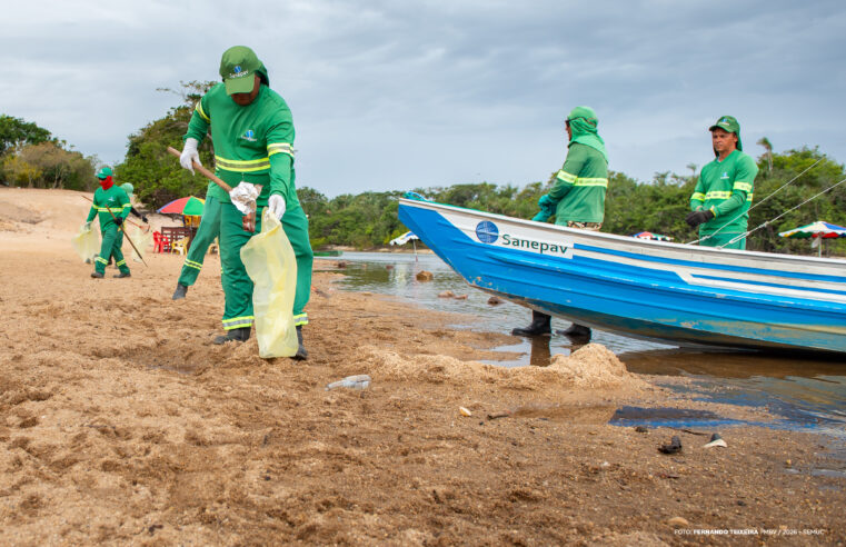 Boa Vista intensifica limpeza de praias e rios em meio ao verão amazônico