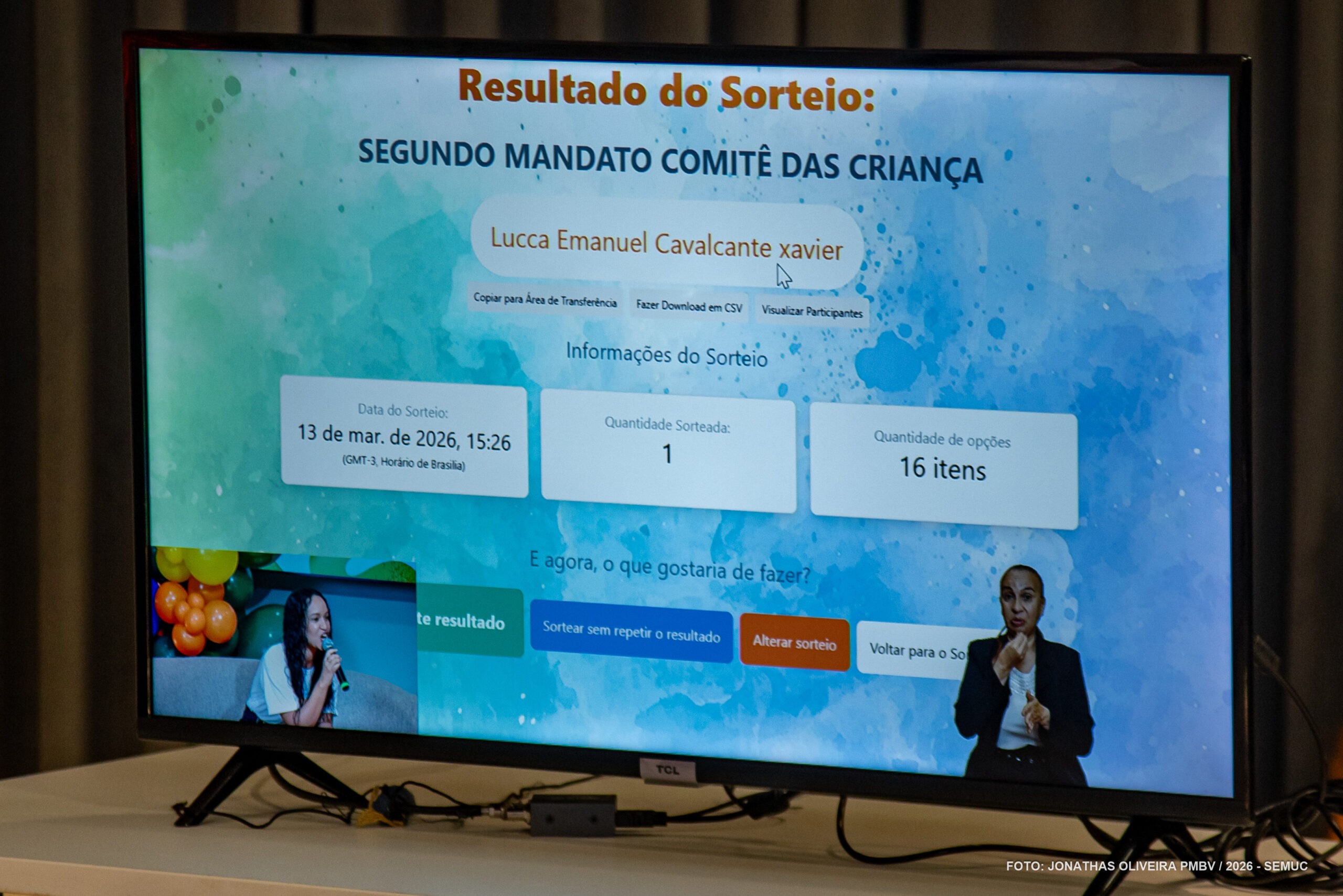 Sorteio seleciona 48 crianças para novo ciclo do Comitê em Boa Vista