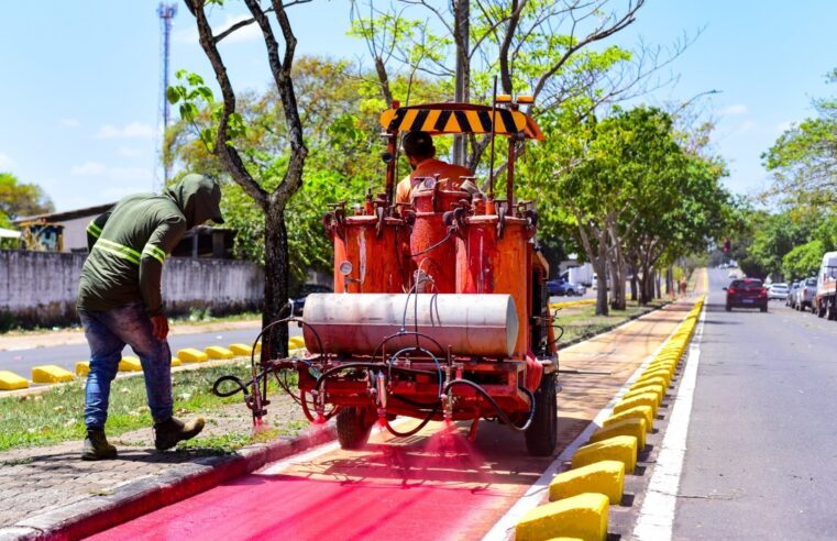 MOBILIDADE URBANA – Revitalização na ciclovia na avenida Benjamin Constant promove segurança na locomoção dos ciclistas