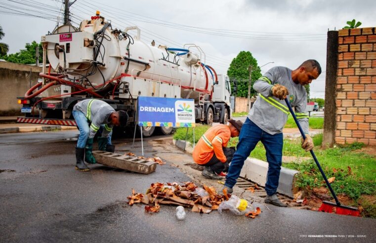 Drenagem e limpeza reduzem alagamentos em Boa Vista