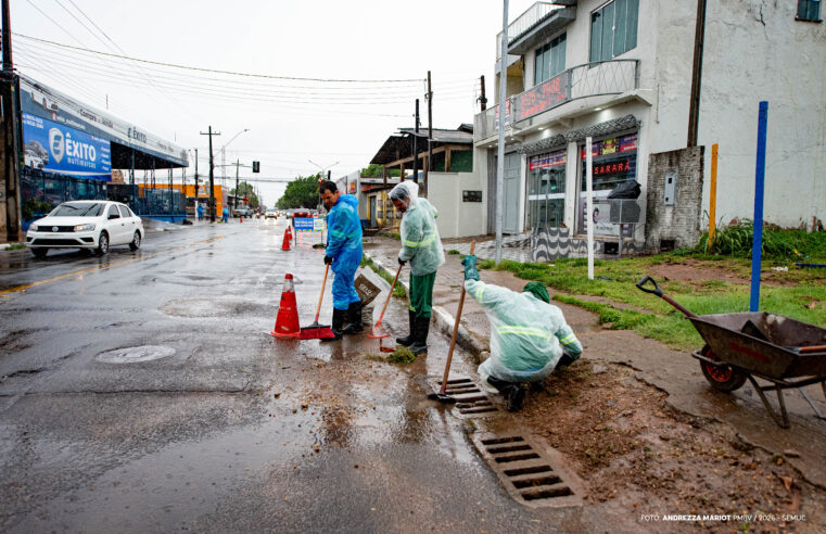 Boa Vista registra 63 mm de chuva em 12 horas e município monitora chuvas intensas com reforço na limpeza urbana