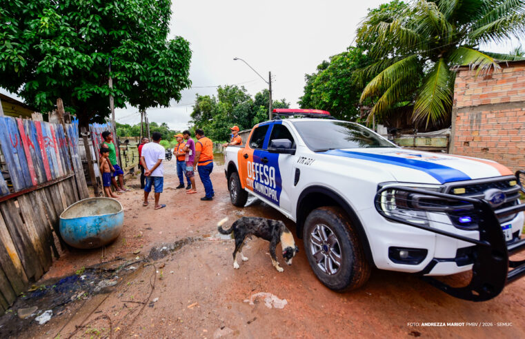 Equipes da Defesa Civil acompanham áreas de risco durante período chuvoso em Boa Vista