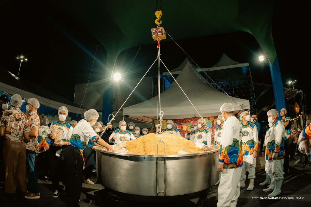 Maior Paçoca do Mundo chega a 1.593,5 kg e bate novo recorde no Boa Vista Junina 2026